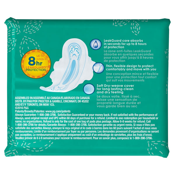 Always Ultra Thin Size 1 Regular Pads With Wings -18 Unscented Pads