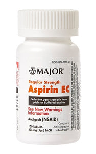 Major Aspirin 5 GR EC 325 mg Regular Strength 100 Tablets
