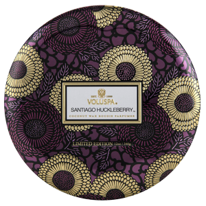 VOLUSPA - Santiago Huckleberry 3 Wick Candle in Decorative Tin