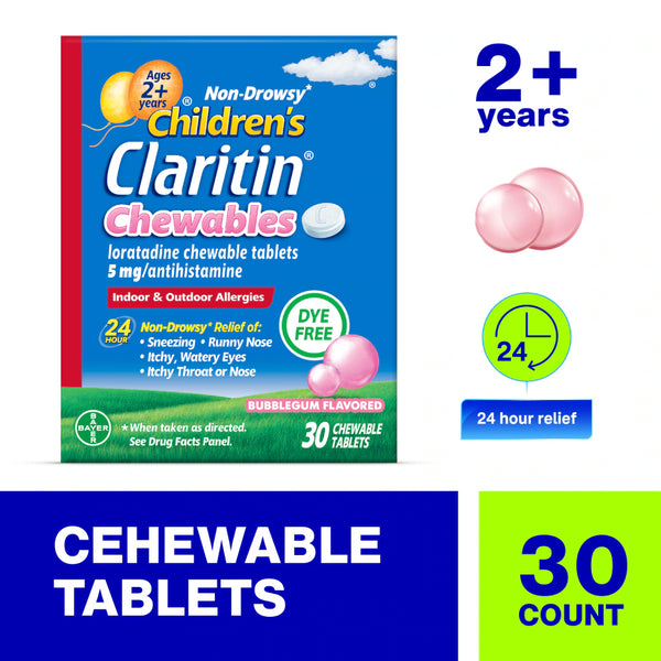 CLARITIN CHILD 5MG 24HR CHEW BUB 30CT