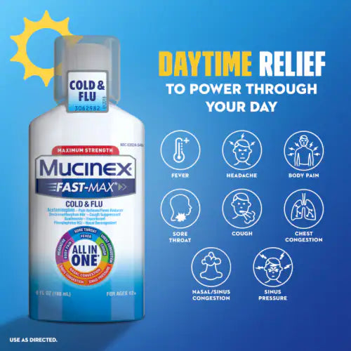 MUCINEX FAST MAX DY+NT CLD/FLU LCP 16+8