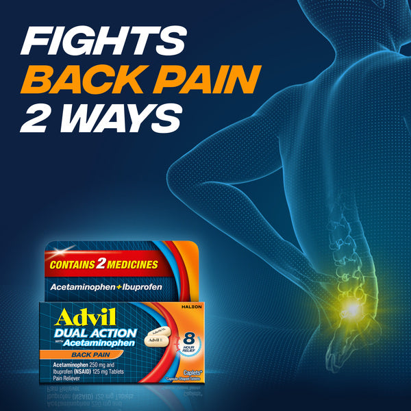 ADVIL DUAL ACTION W/ACET BACK PAIN CPL 72