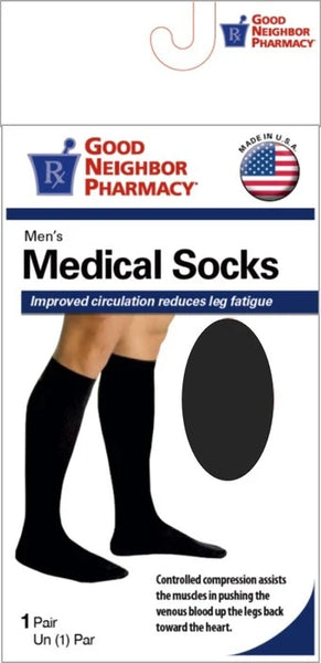 GNP SOCK MEN KNEE 8-15MMHG BLACK MD