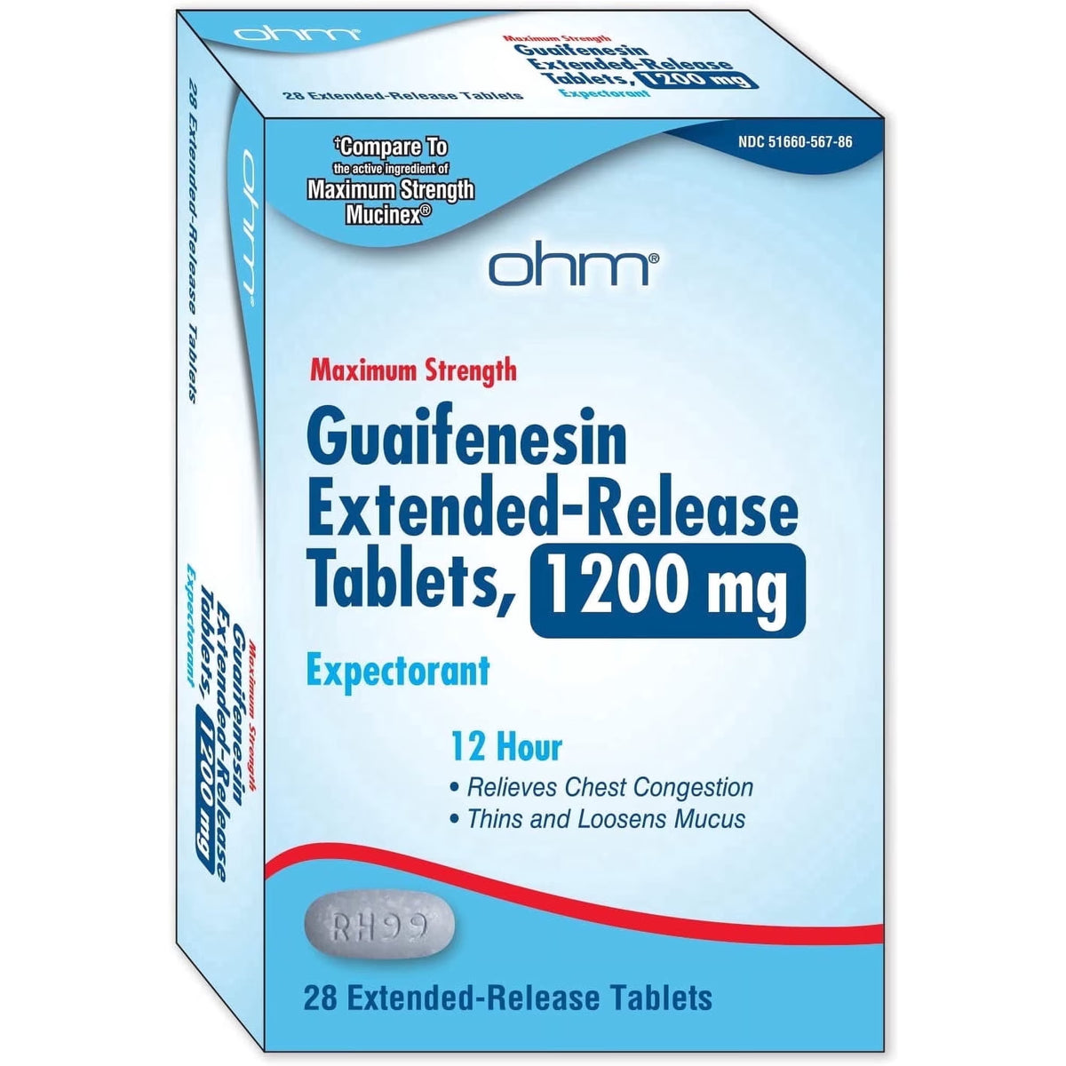 GUAIFENESIN 1200 MG ER TAB 28