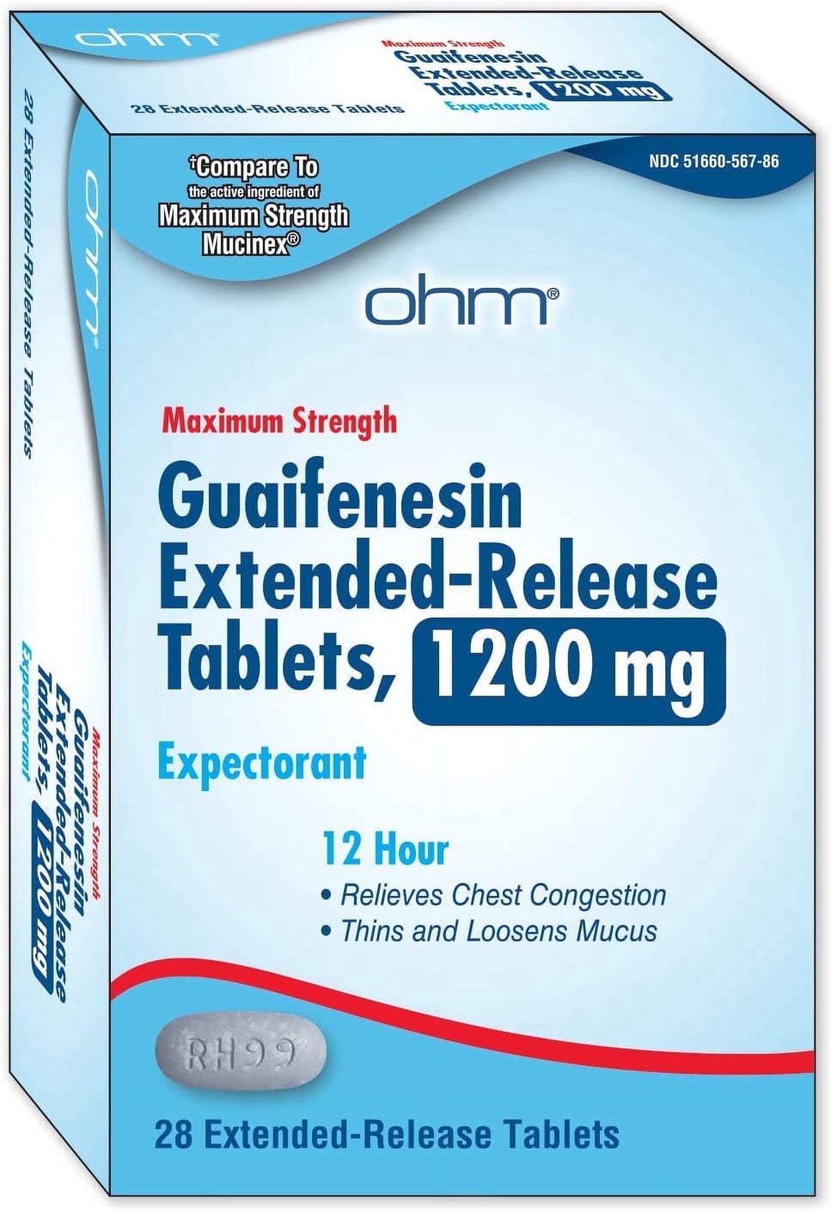 GUAIFENESIN 1200 MG ER TAB 28CT