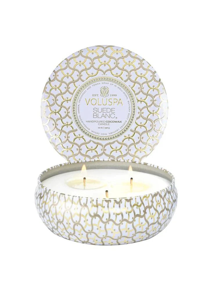 VOLUSPA - Suede Blanc 3 Wick Candle