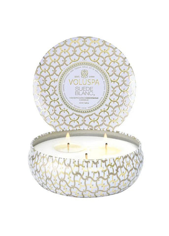 VOLUSPA - Suede Blanc 3 Wick Candle
