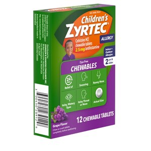 ZYRTEC OTC CHLD ALRGY TAB GRAPE CHW 12CT