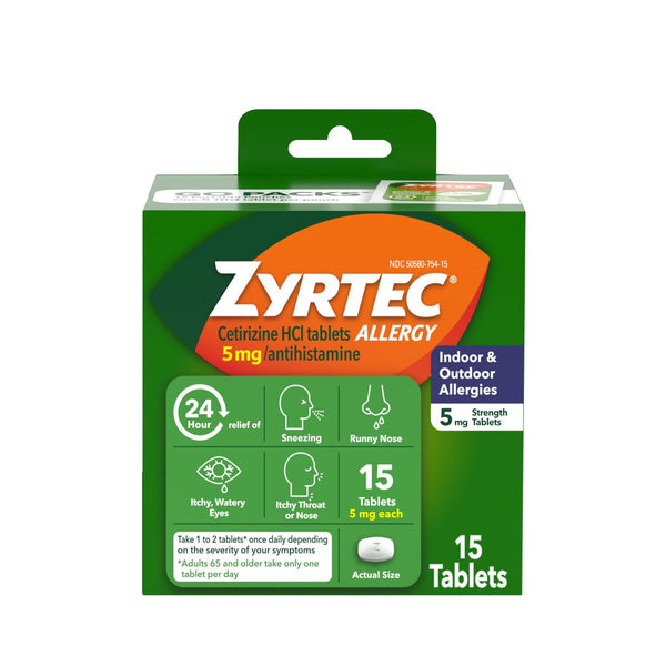 ZYRTEC ALLERGY 5 MG TAB 15