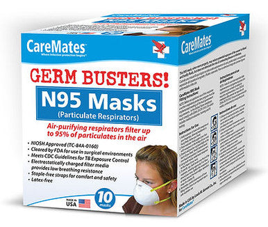 CAREMATES N95 NIOSH CONE MASKS 10CT
