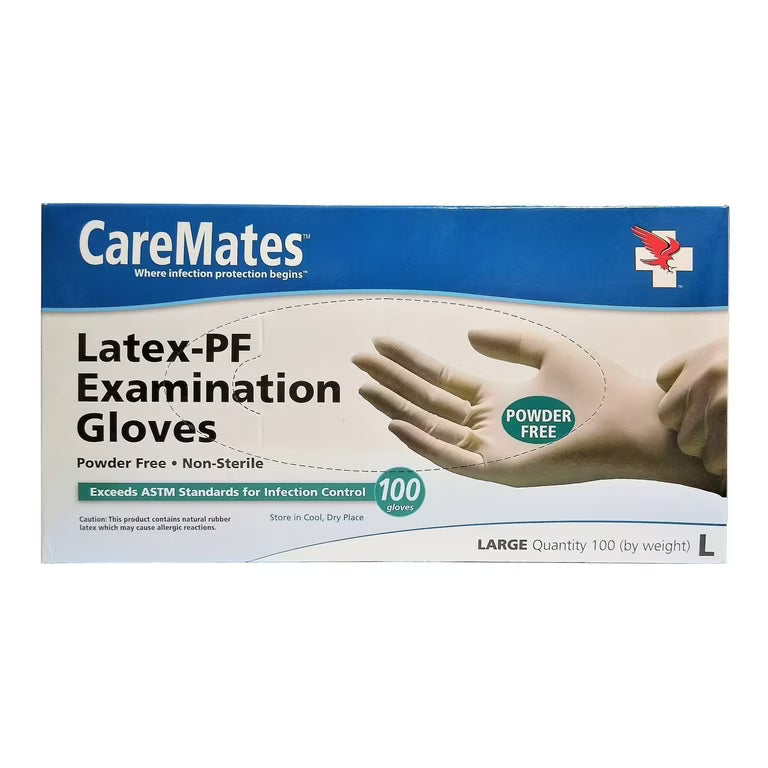 GLOVE LATEX CAREMATE P/F LGE 100CT SHP