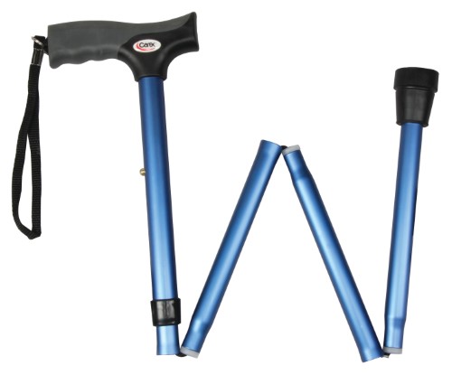 CANE SOFT GRIP FOLDING MET BL