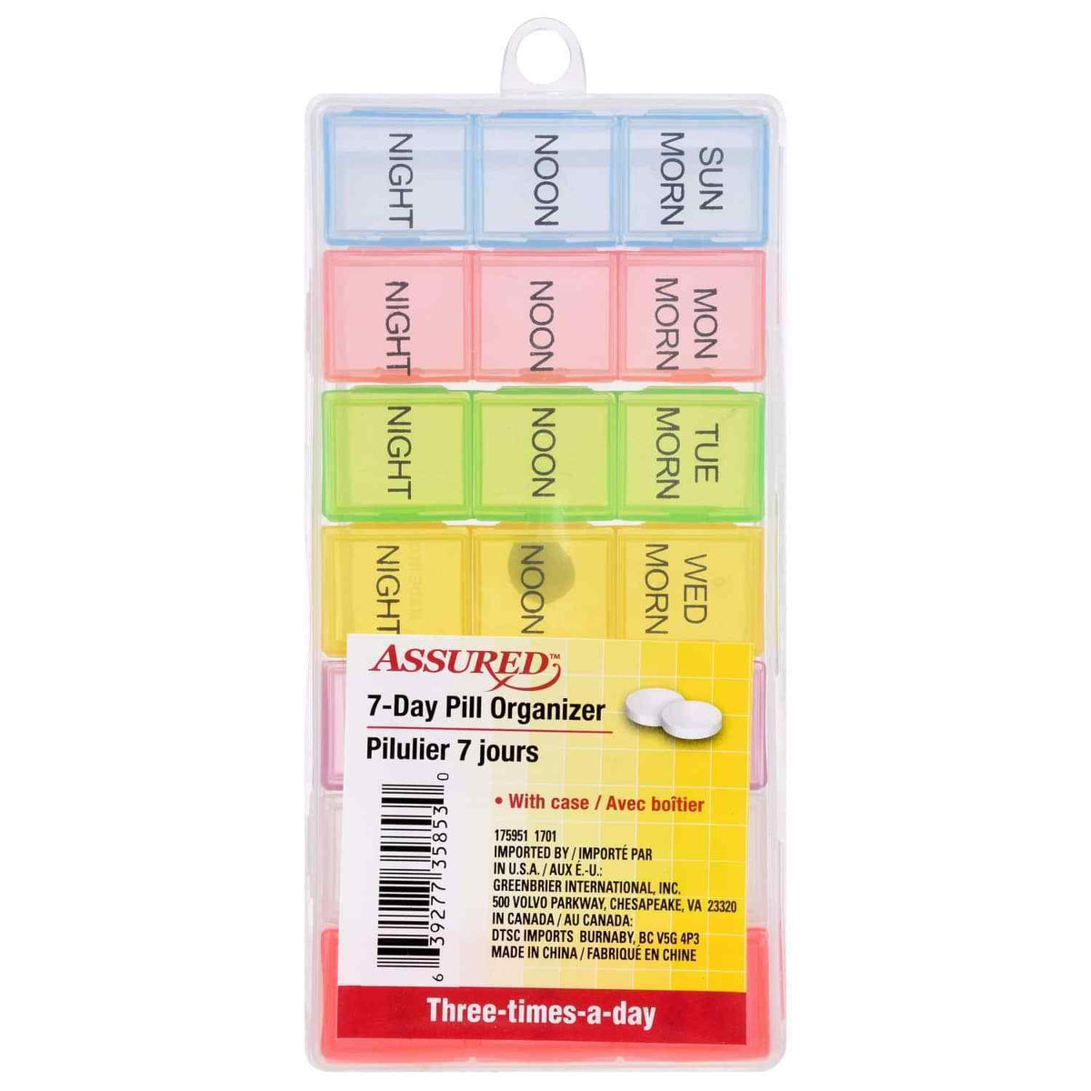 PILL PLANNER PB 7 DAY RAINBOW 3 CT
