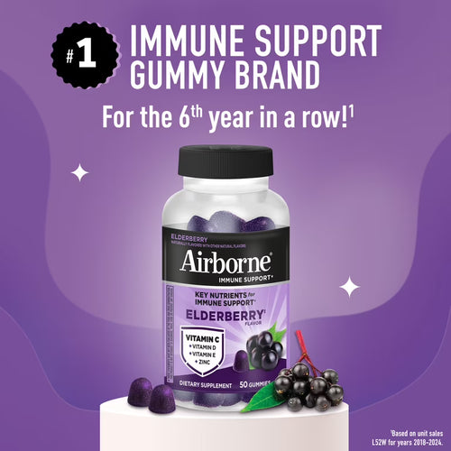 AIRBORNE GUMMIES ELDERBERRY 50CT