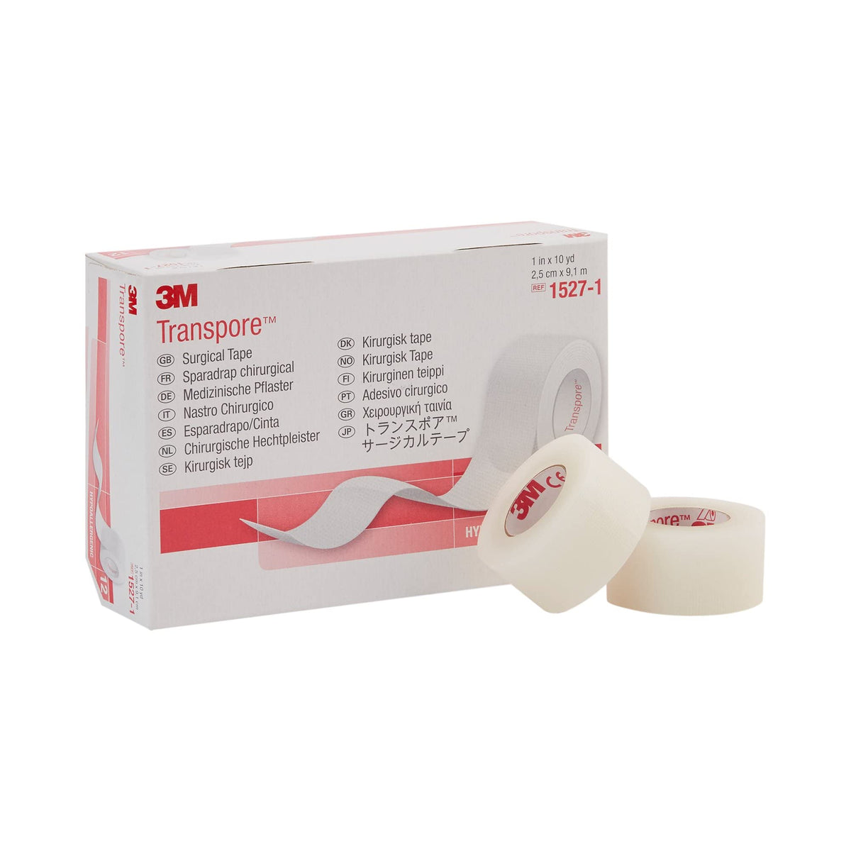 3M TRANSPORE SURGICAL 1"X10YD TPE 12