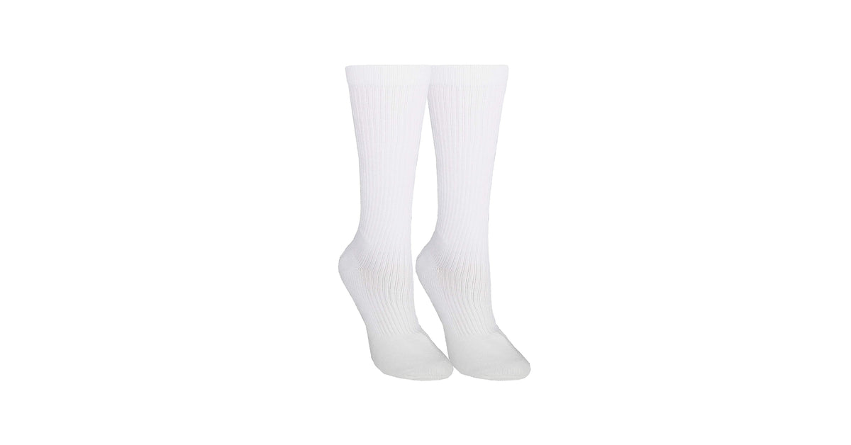 GNP SOCK UNISX OVR CALF 15-20MMHG WHT MD