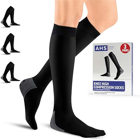 GNP SOCK UNIS KNEE 15-20MM BK BG STRP MD