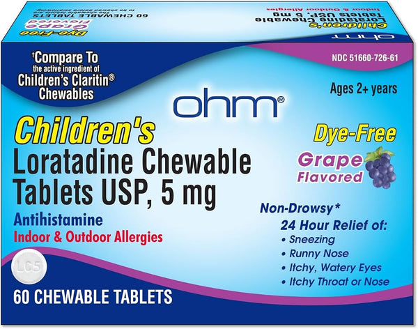 OHM CHILDREN LORATIDINE 5MG CHW 30CT