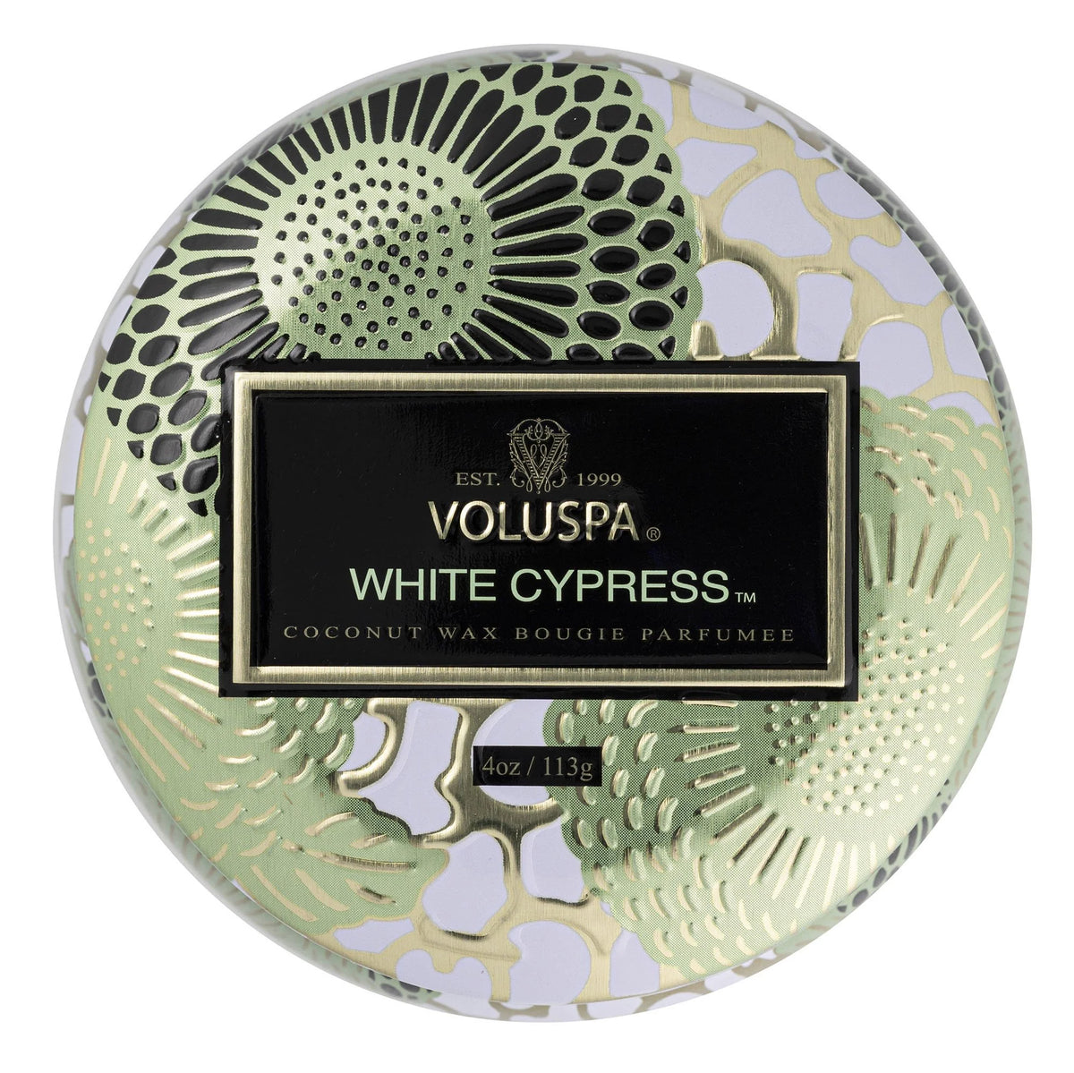 VOLUSPA - White Cypress Mini Tin Candle 4 oz