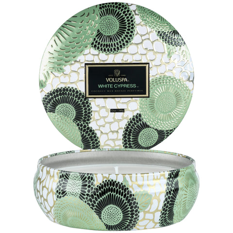 VOLUSPA - White Cypress 3 Wick Candle 12 oz