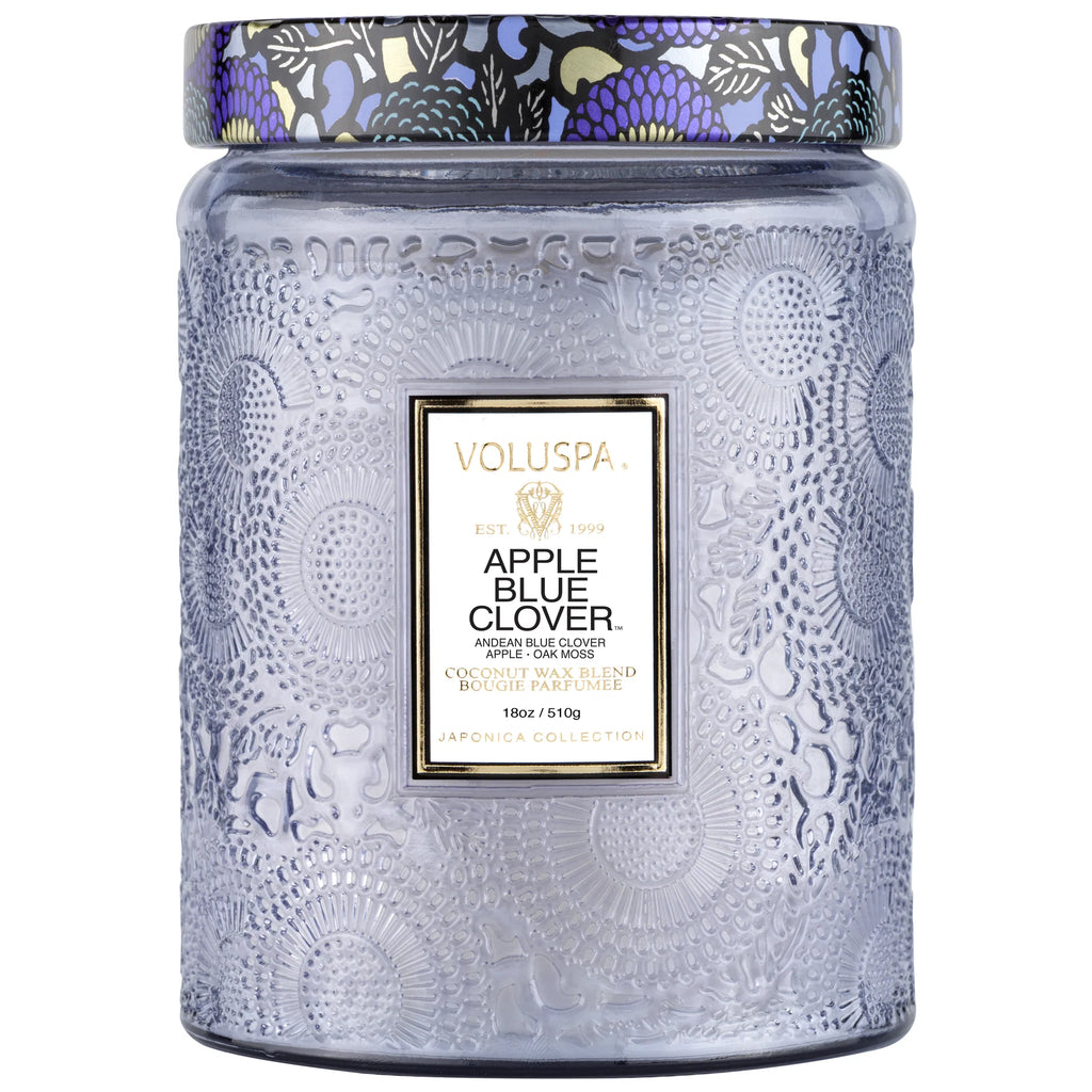 VOLUSPA - Apple Blue Clover Glass Candle 18 oz