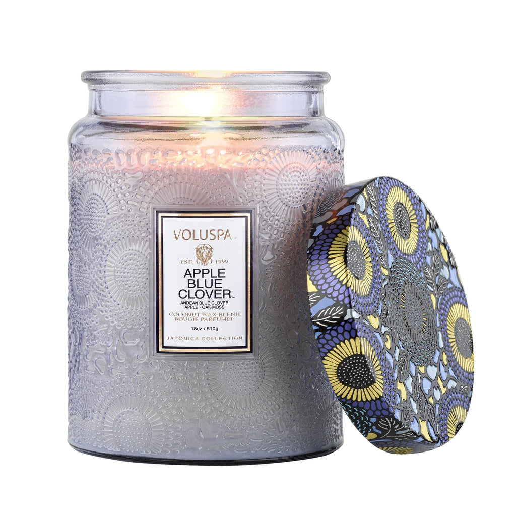 VOLUSPA - Apple Blue Clover Glass Candle 18 oz