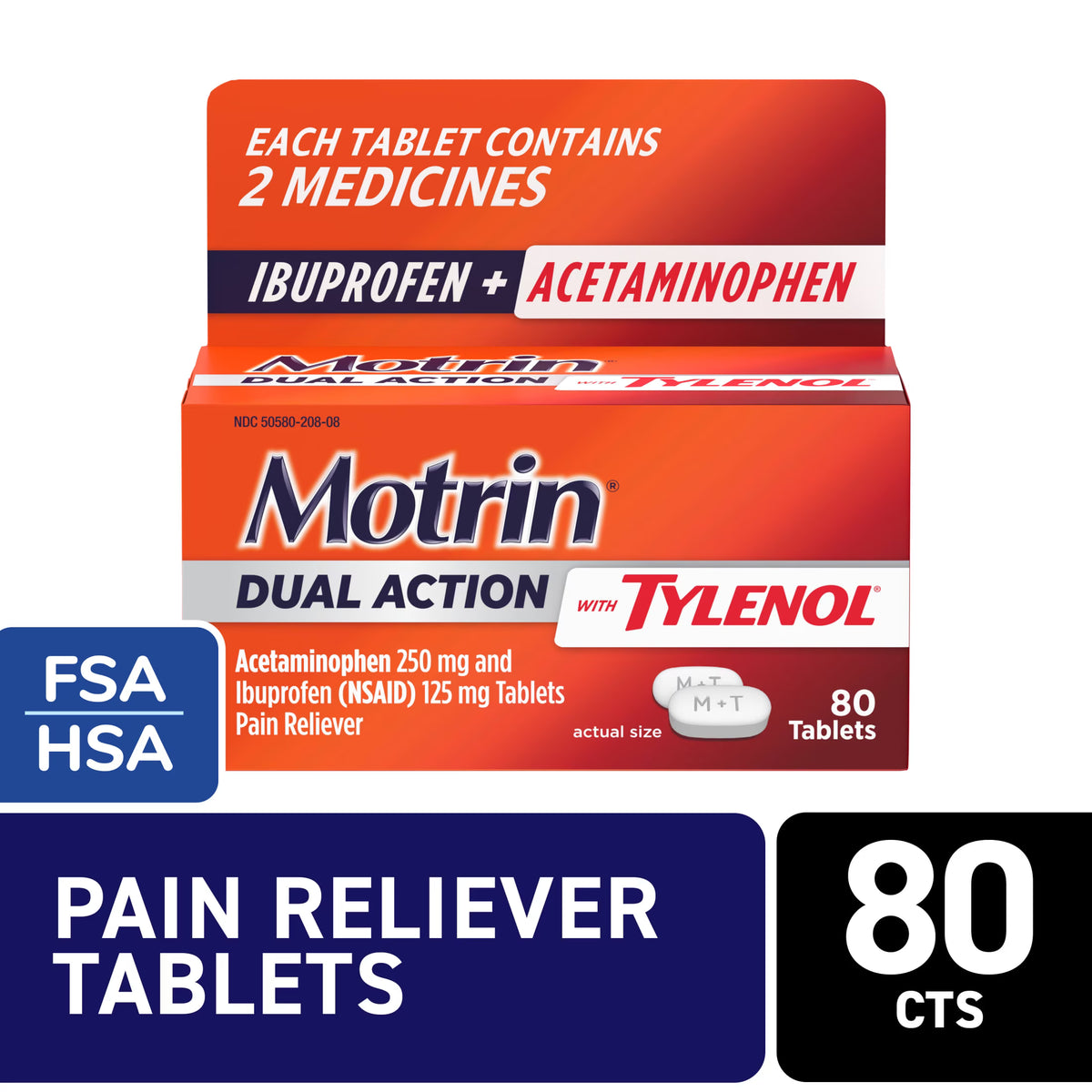 MOTRIN DUAL ACTION WITH TYLENOL TAB 80