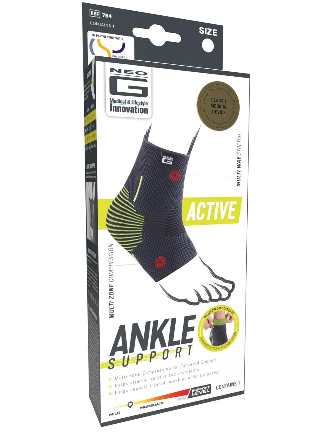 NEO G ACTIVE ANKLE SUPPORT LARGE 1CT