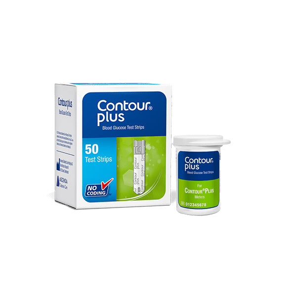 CONTOUR PLUS BLOOD GLUCOSE TEST STP 50CT