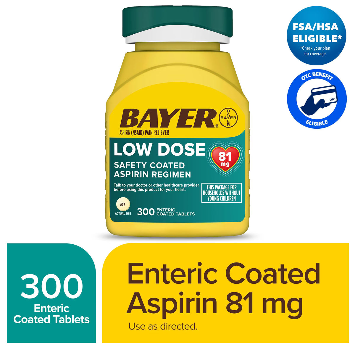 ASPIRIN LOW DOSE 81 MG CHW 300 (30X10)UD