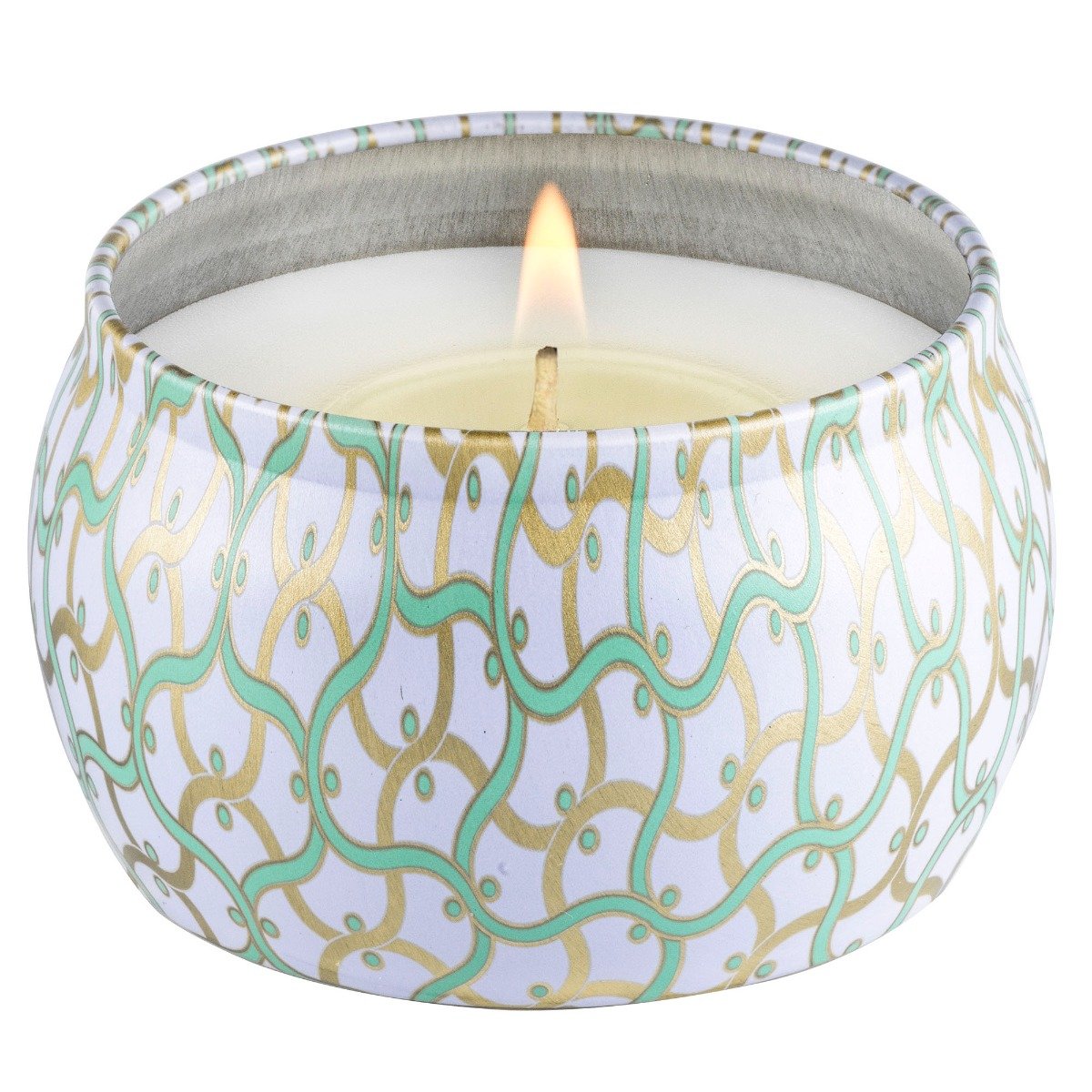 Voluspa Laguna Mini Tin Candle 4 oz open