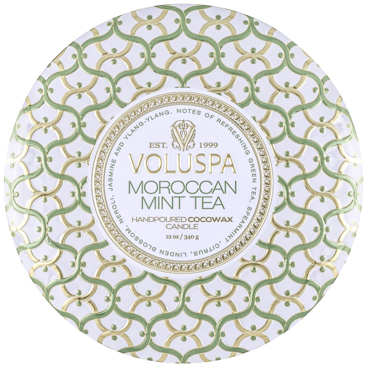 Voluspa Moroccan Mint Tea 3-Wick Tin Candle 12 oz