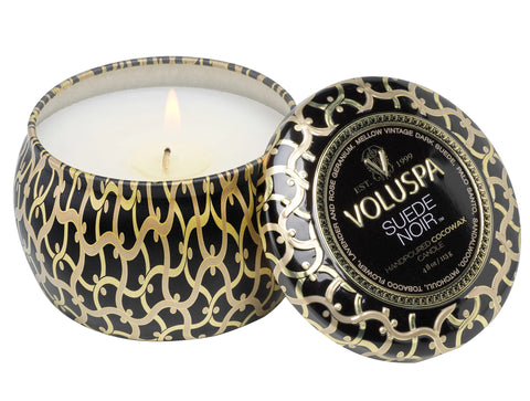 VOLUSPA - Suede Noir Mini Tin Candle 4 oz