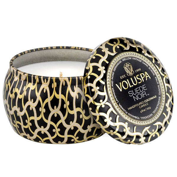 VOLUSPA - Suede Noir Mini Tin Candle 4 oz