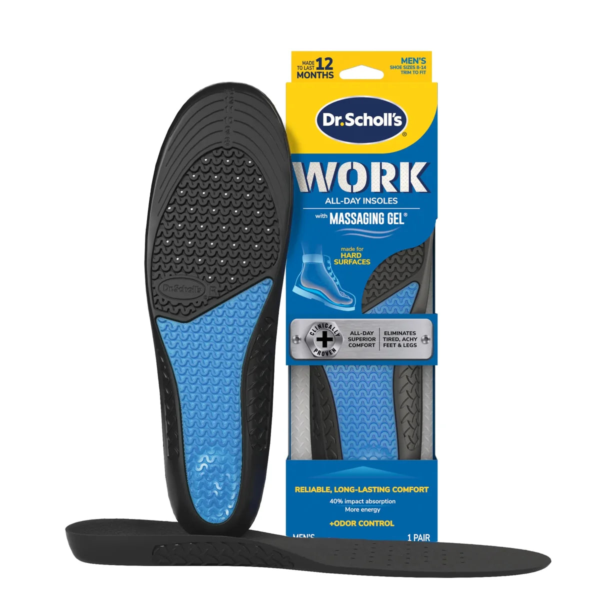 DR SCHOLLS COMFRT&ENRGY WRK MEN INS 1PR
