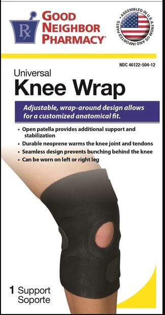 GNP KNEE SUPPORT WRAP OPEN PAT BLACK