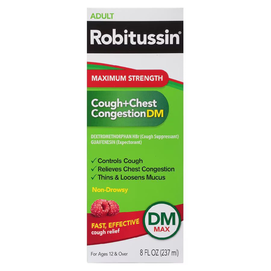 ROBITUSSIN DM MAX STR CGH/CHEST CONG 8OZ