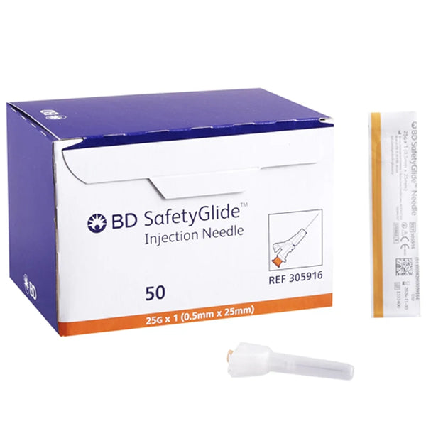 BD SAFETY GLIDE NEEDL 1" 25G 50CT