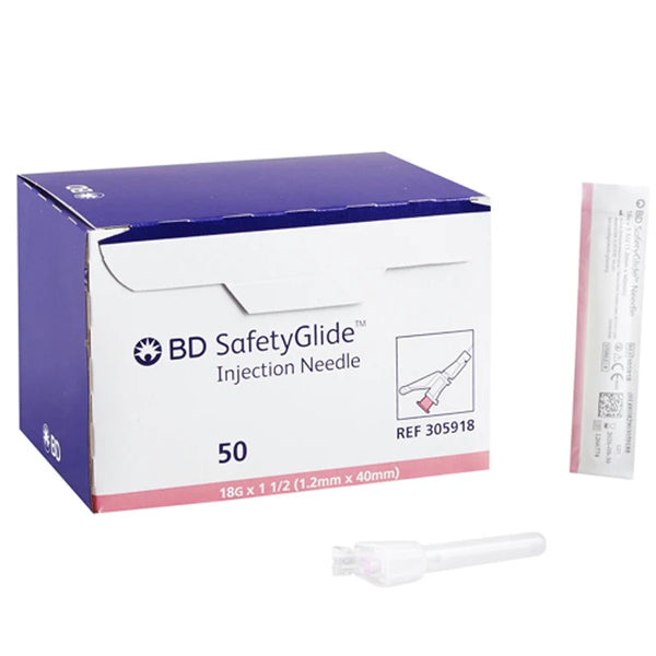 BD SAFETY GLIDE NEEDL 1.5" 18G 50CT