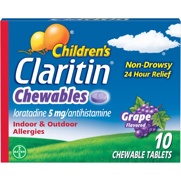CLARITIN CHILD 24HR GRAPE 5 MG CHW 10CT