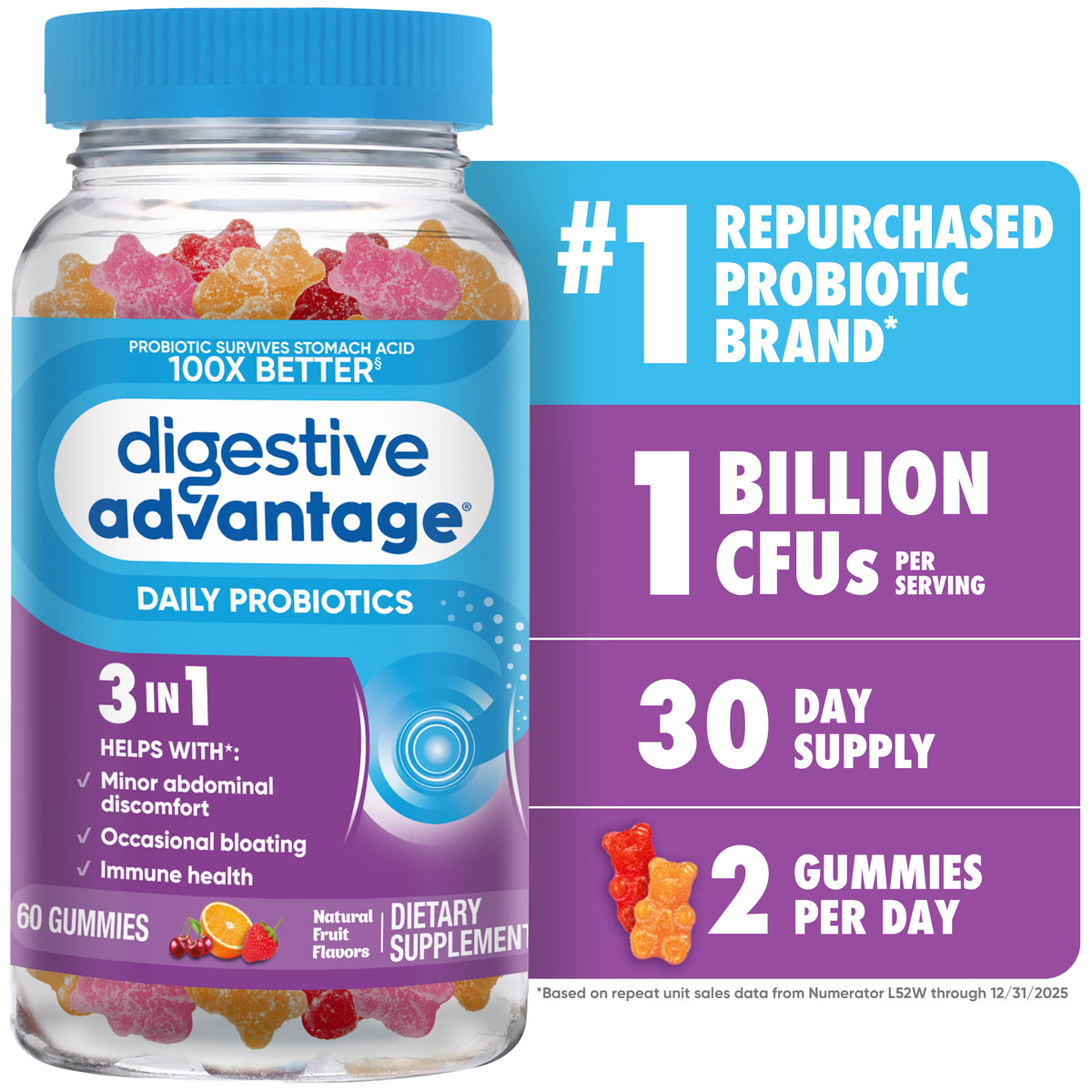 DIGESTIVE ADVNTGE PROBIOTIC GUMMY 60CT