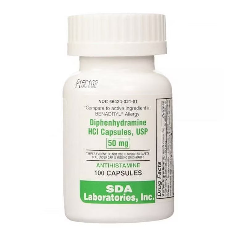 DIPHENHYDRAMINE HCL 50 MG CAP 100 UD