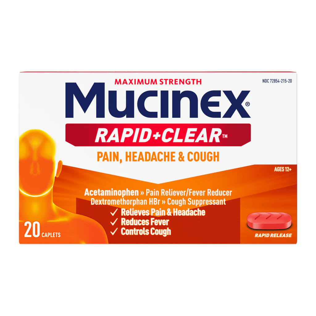 MUCINEX RAPID+CLR PAIN/HDACH/CGH CPL 20
