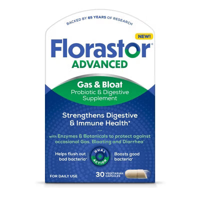 FLORASTOR GAS & BLOAT DGST SUPP CAP 30CT
