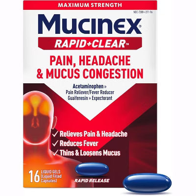 MUCINEX RAPID+CLEAR MAX DY/NT LGC 16+8CT