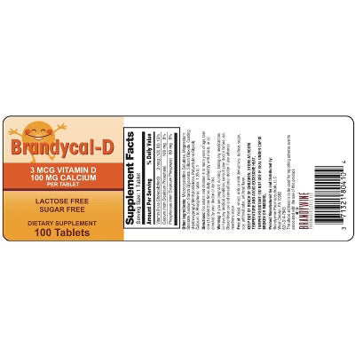 BRANDYCAL-D 3 MCG-100 MG TAB 100
