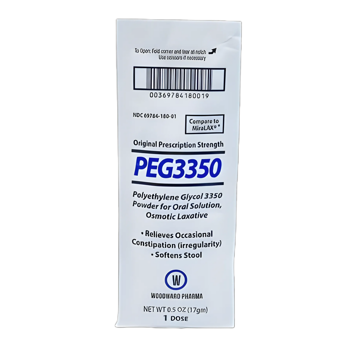 POLYETHELENE GLYCOL 3350 17 GM PWD 14 UD