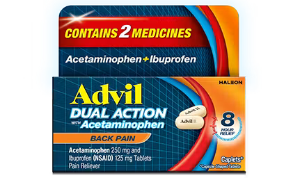 ADVIL DUAL ACTION W/ACET BACK PAIN CPL 72