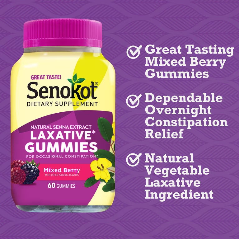 SENOKOT LAX GUMMIES MIXED BERRY 60CT