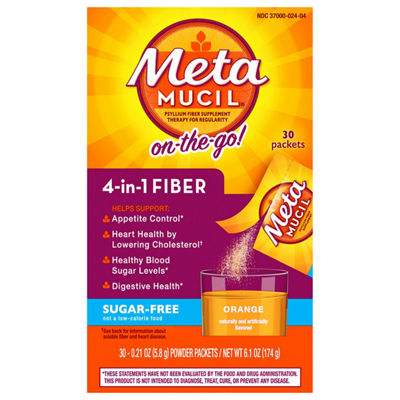 METAMUCIL ON-THE-GO ORN S/F PKT 30X5.8GM
